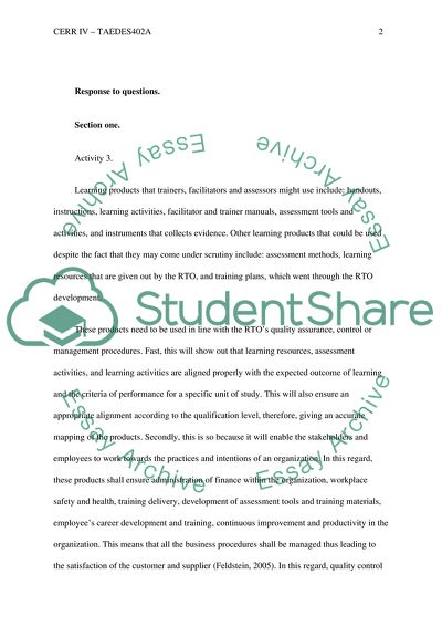 Training Packages and Packaging Units