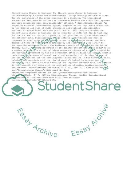 Compare and contrast discontinuous change