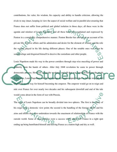 (French Book report #2 ) Bresler, Fenton, Napoleon III: A Life (1999)