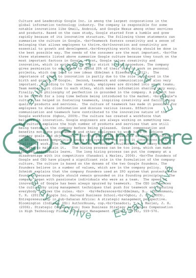 Google&apos;s case study
