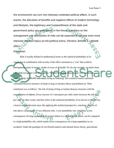 Societal Risk Assesment