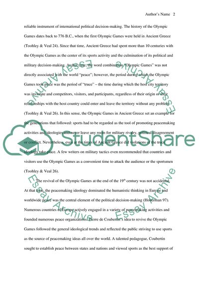 Sport as the Tool of International Diplomacy