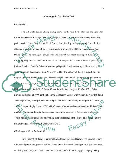 Challenges in Girls Junior Golf