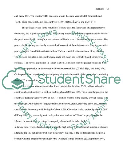 Countrys Analysis of Turkey