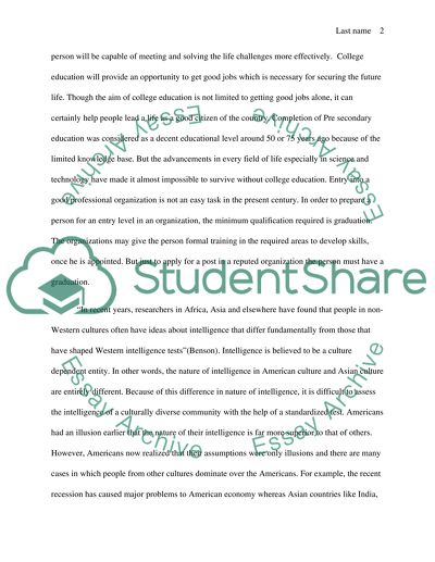 We should fund college education for all Americans because knowledge is the basis of success