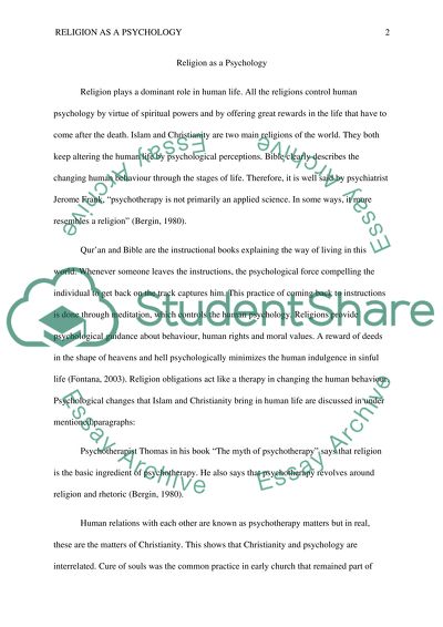 Religion as a Psychology