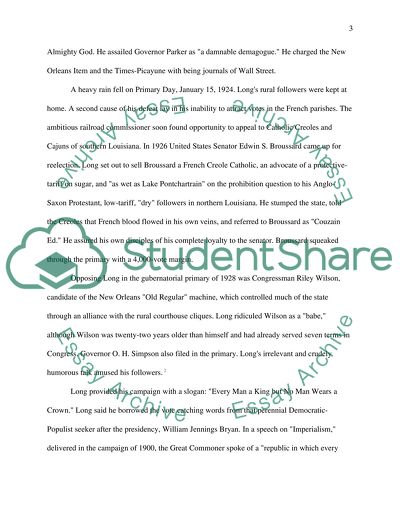 The Last Year in the Life of Huey Long