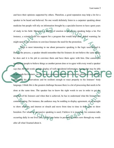 Communication and Persuasive Speaking