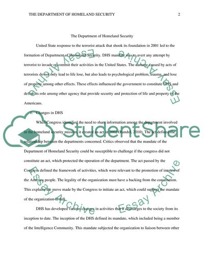 The Department of Homeland Security