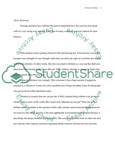 Abortion in teenagers