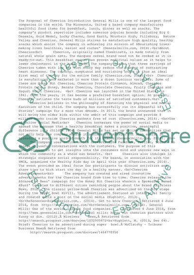 The proposal of Cheerios