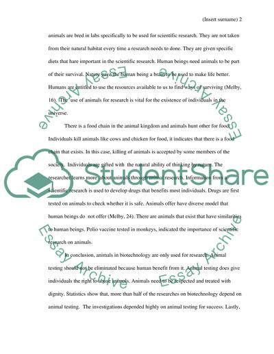 The Use of Animals for Research