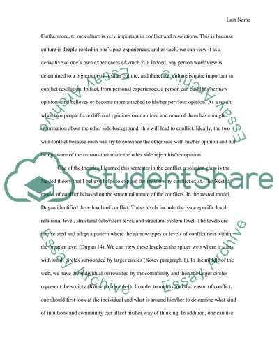 Conflict and Resolution Class