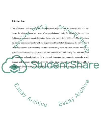 Branding of Clothing Line