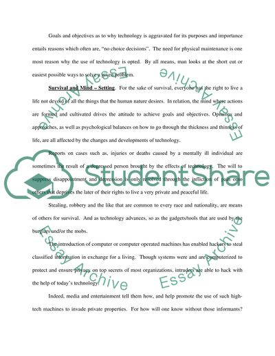 technology advancement essay