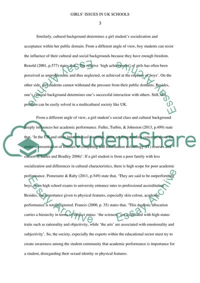 Girls Issues in UK Schools