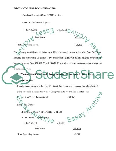 Relevant Information for Decison Making