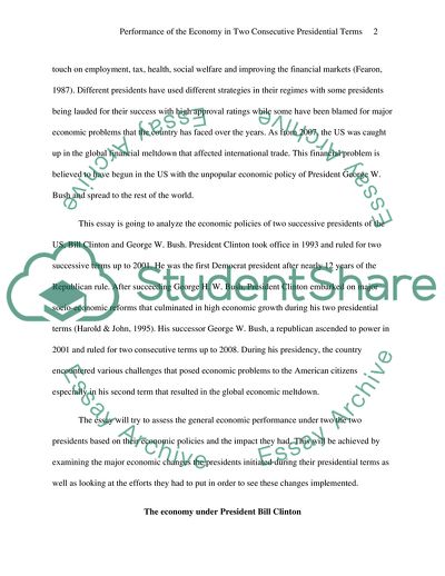 Contrasting the Performance of the Economy in Two Consecutive Presidential Terms