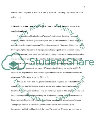 The culture of Wegnans