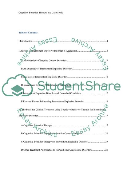 The Use of Cognitive Behavior Therapy in Aggression-Related Impulse Control Disorders