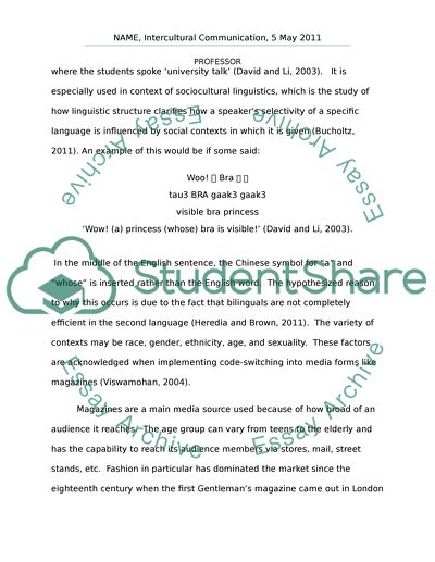 Chinese-English code-switching in Fashion Magazines