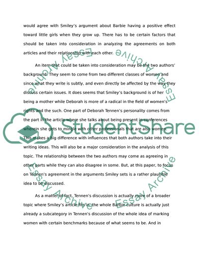 Tannen agree or disagree with in Smiley Article