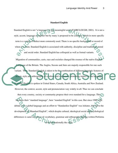 Language, Identity and Power