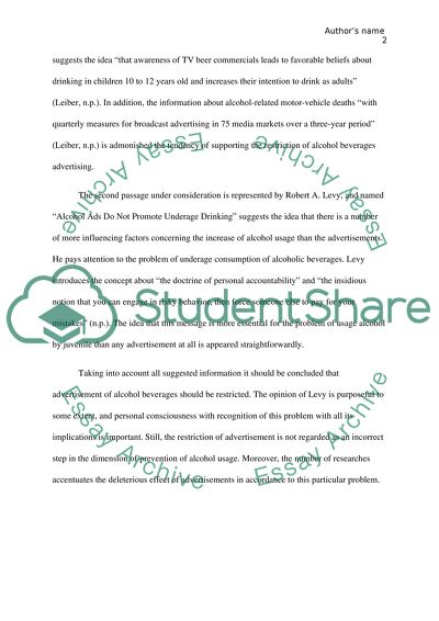 Restricting Advertising of Alcoholic Beverages