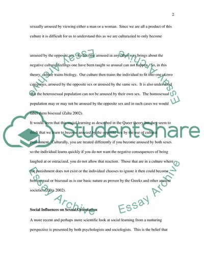 The Etiology of Homosexuality: Queer Theory and Social Construction of Sexuality