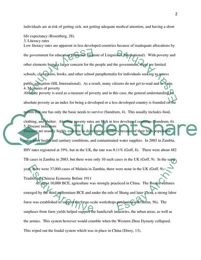 Developing versus Developed Economies