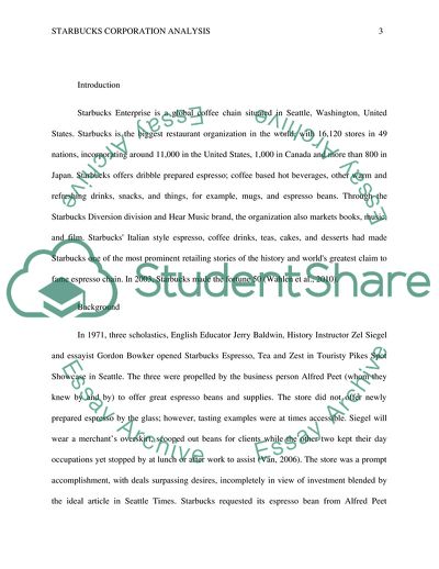 Starbucks Corporation Analysis