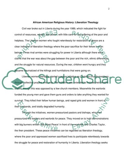 African American religious history: liberation theology