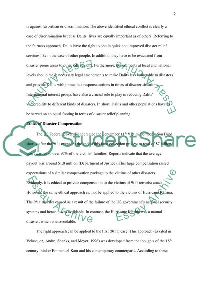 Ethics in Disaster Relief