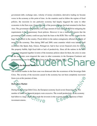 The European Sovereign Debt Crisis