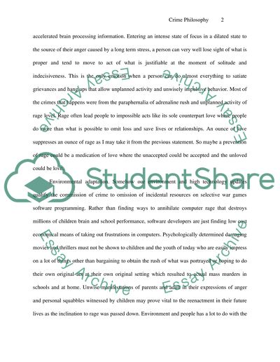 The Philosophy of Crime