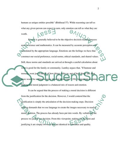 Reason and Emotion: Sharpened Tools for Moral Justification
