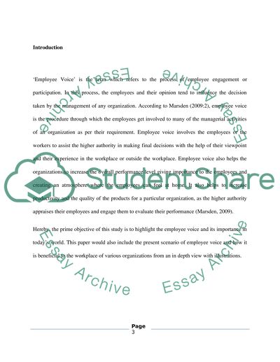 Employee Voice within the Workplace and Organizations