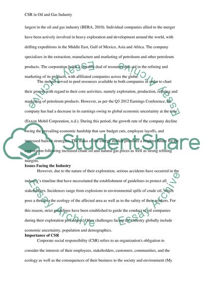 CSR strategy in the oil and gas industry