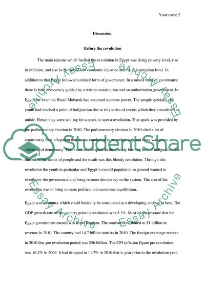 Impact of the Revolution on Egypt