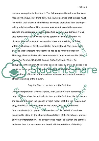 The Reformations That Were Executed by the Council of Trent