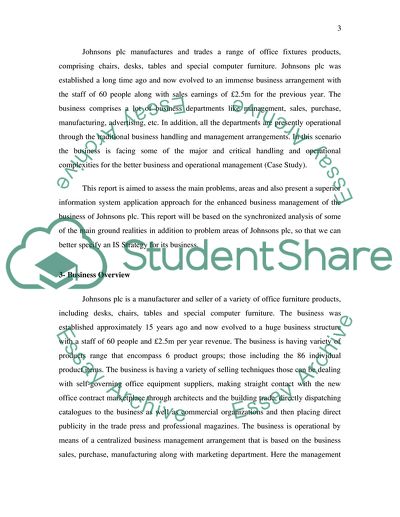 IS Strategy for the Business of Johnsons Plc