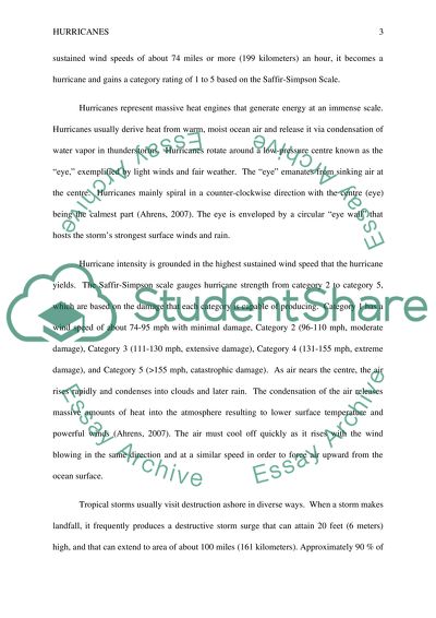 The Analysis of the Hurricanes