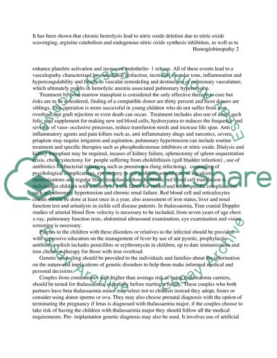 Numerous Sequelae That Can Occur as a Result of Hemoglobinopathy