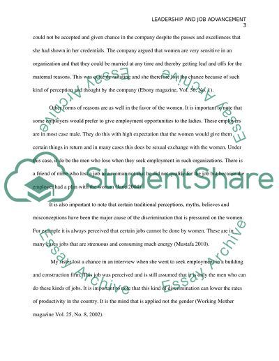 Leadership and Job Advancement Comparison between Women and Men and Their Plan for Retirement