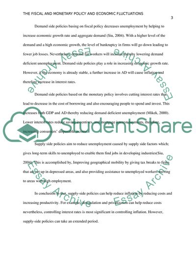 The Fiscal and Monetary Policy and Economic Fluctuations