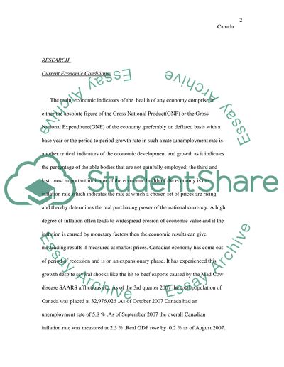The Economic Health and Progress of the Canadian Economy