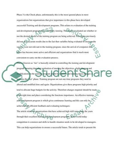 The Training and Development Program