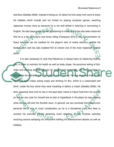 Its on Shunsuke Nakamure the Japanese soccer player