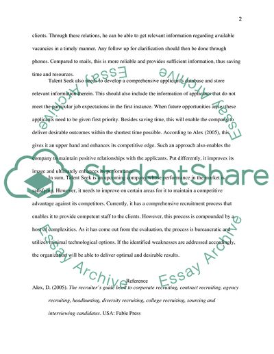 Analysis of Talent Seek