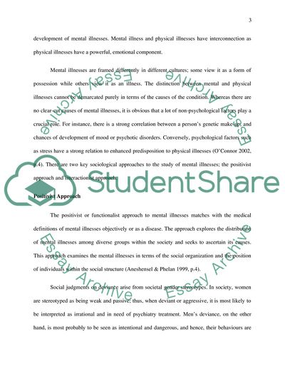 The Mental Illnesses